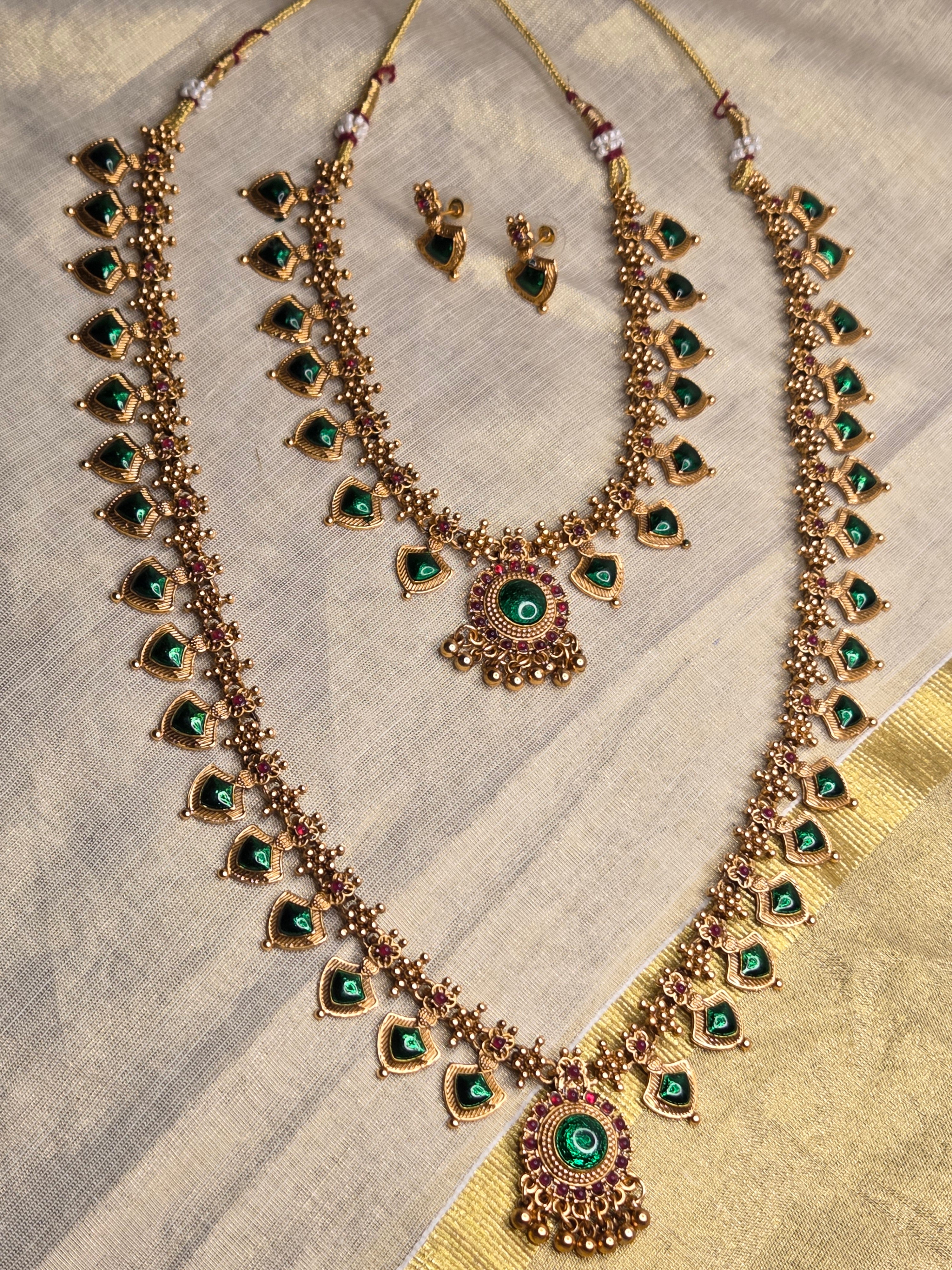 Enamel palakka Haram & Necklace Set