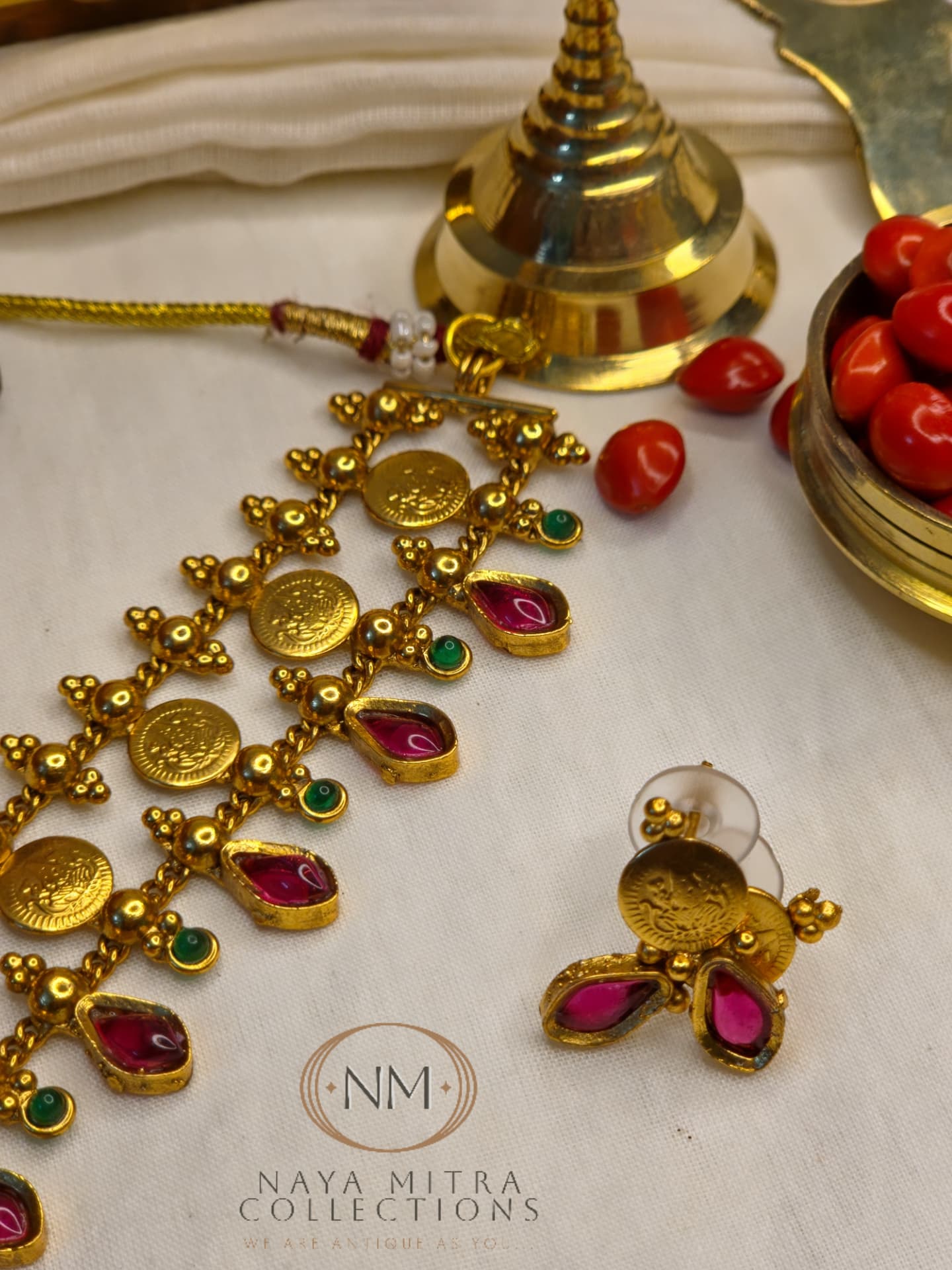 Temple Lakshmi Coin Choker Set