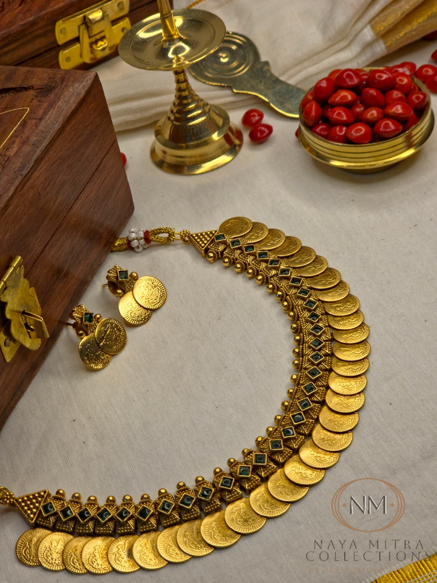 Traditional Lakshmi Coin Necklace Set