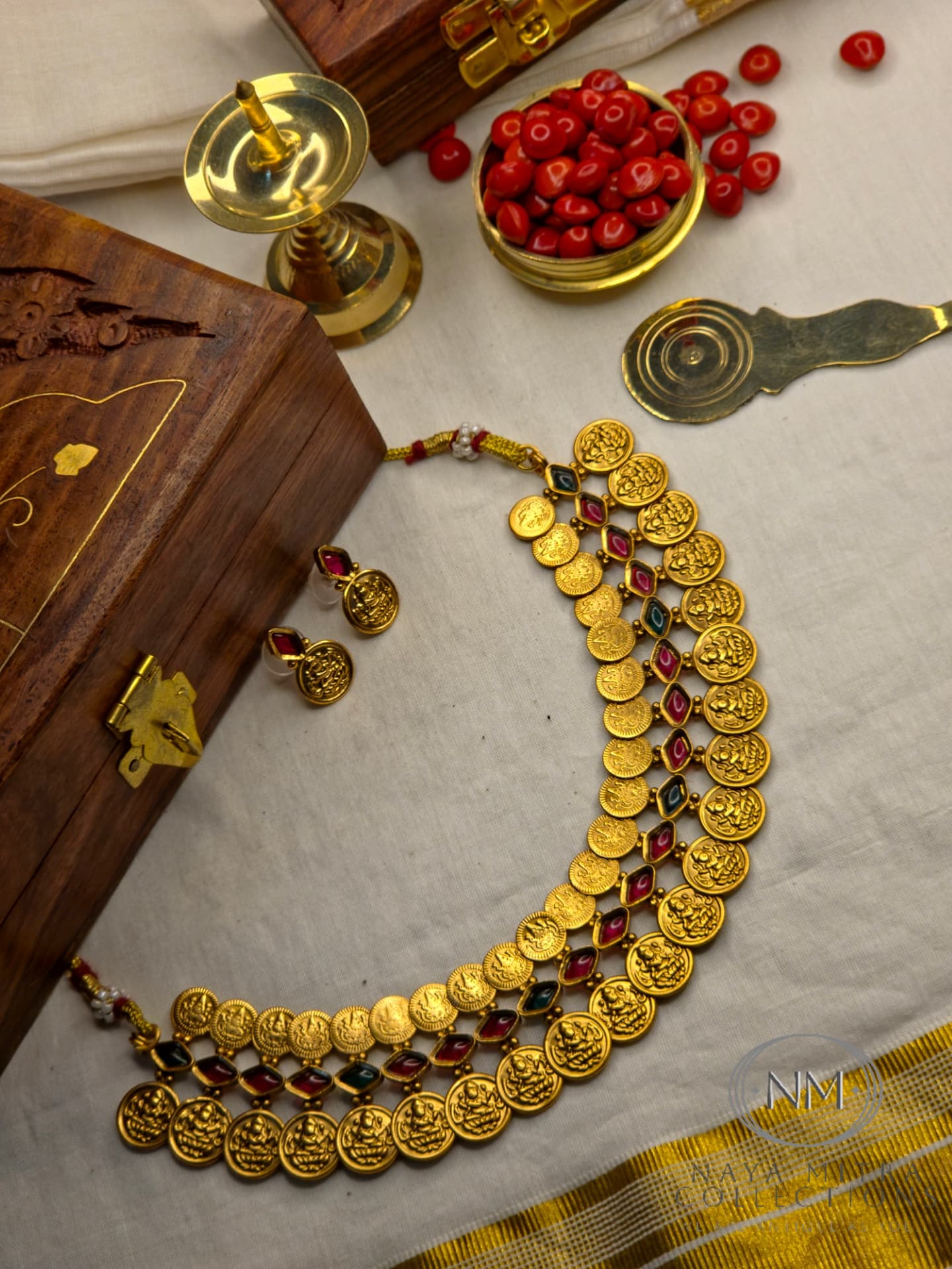 Traditional Lakshmi Coin Necklace Set