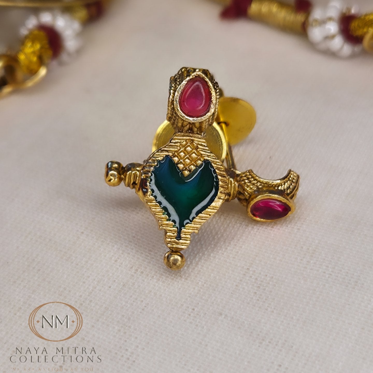 Premium Banyan Leaf Motif Palakka Necklace Set