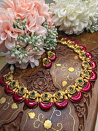 Halfmoon Enamel Palakka Necklace Set