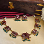 Lotus Enamel Necklace Set