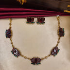 Lotus Motif Necklace Set