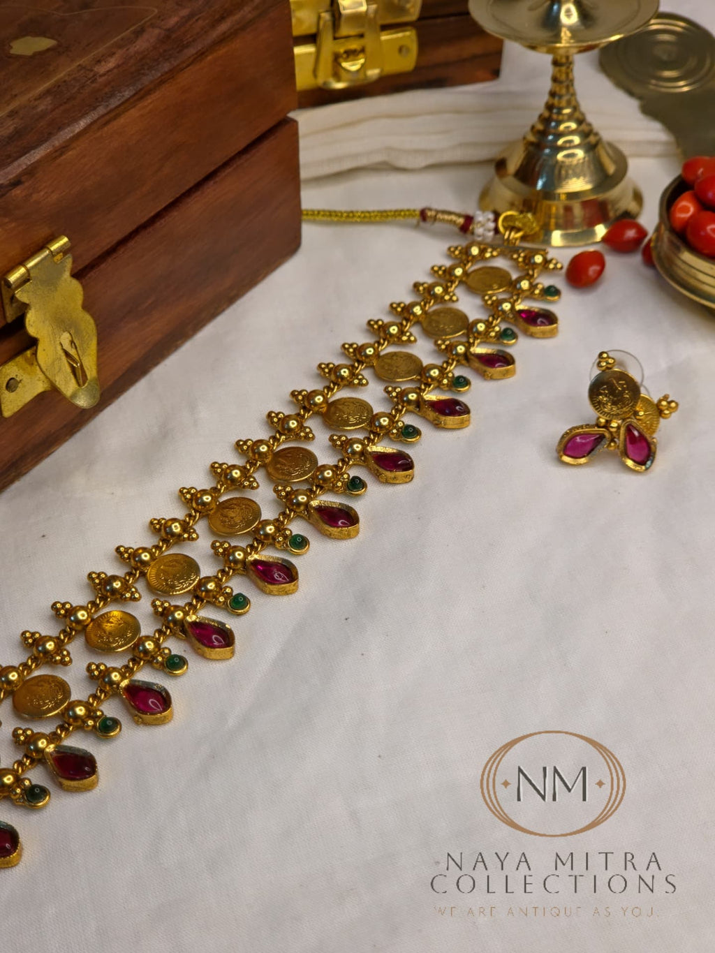 Temple Lakshmi Coin Choker Set