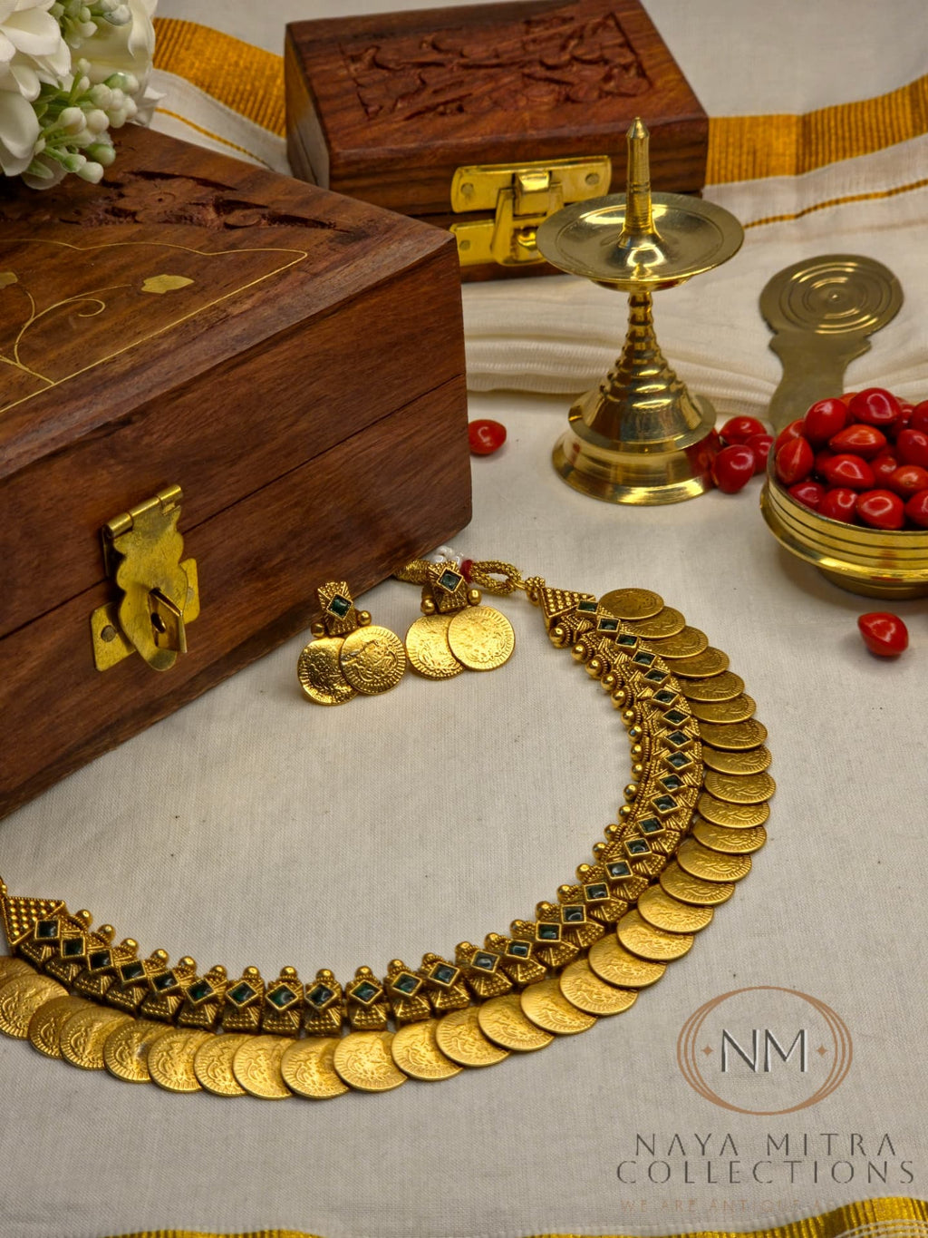 Traditional Lakshmi Coin Necklace Set