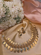 Traditional Double Layer Lakshmi Coin Necklace Set