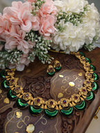 Halfmoon Enamel Palakka Necklace Set