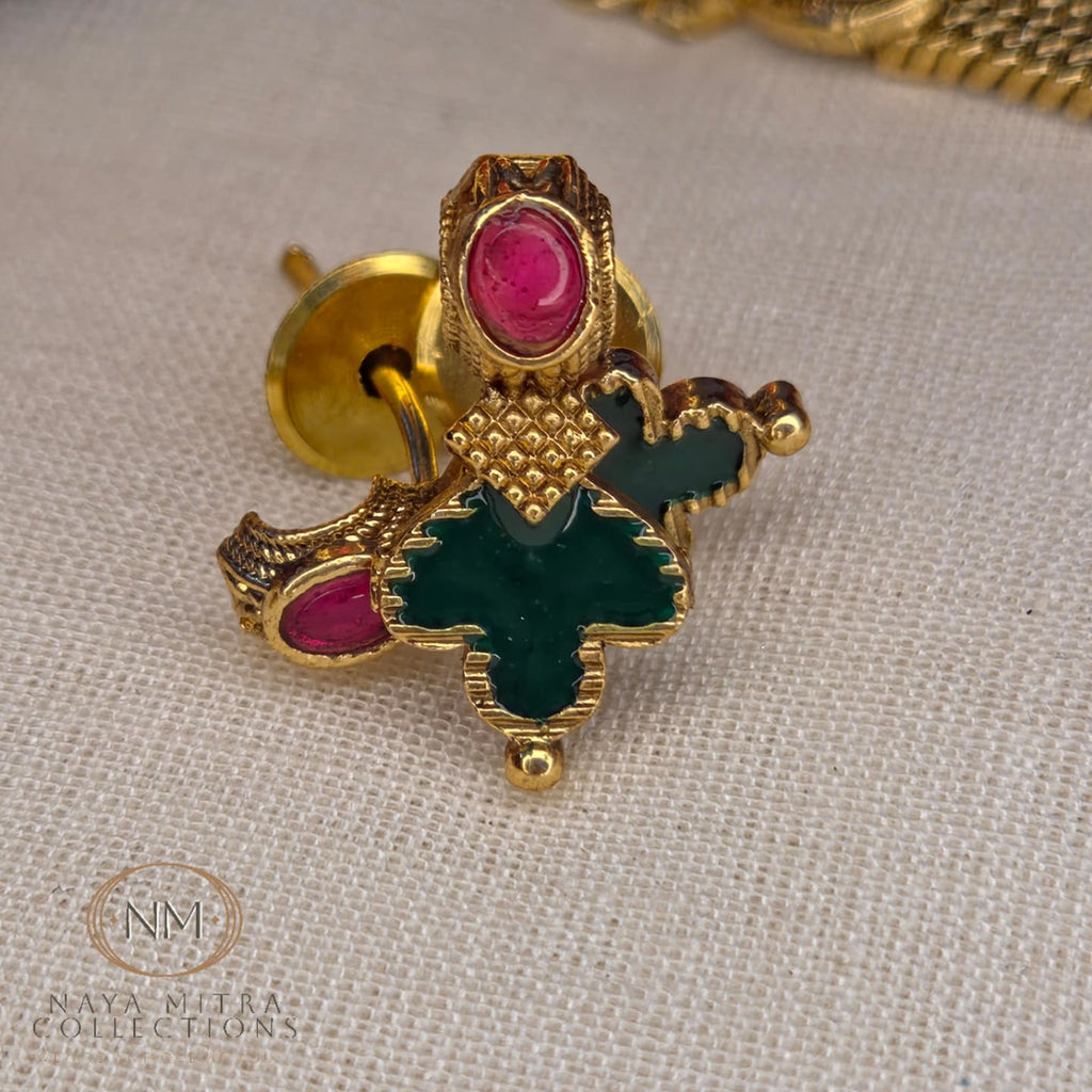 Premium Leaf Motif Palakka Necklace Set