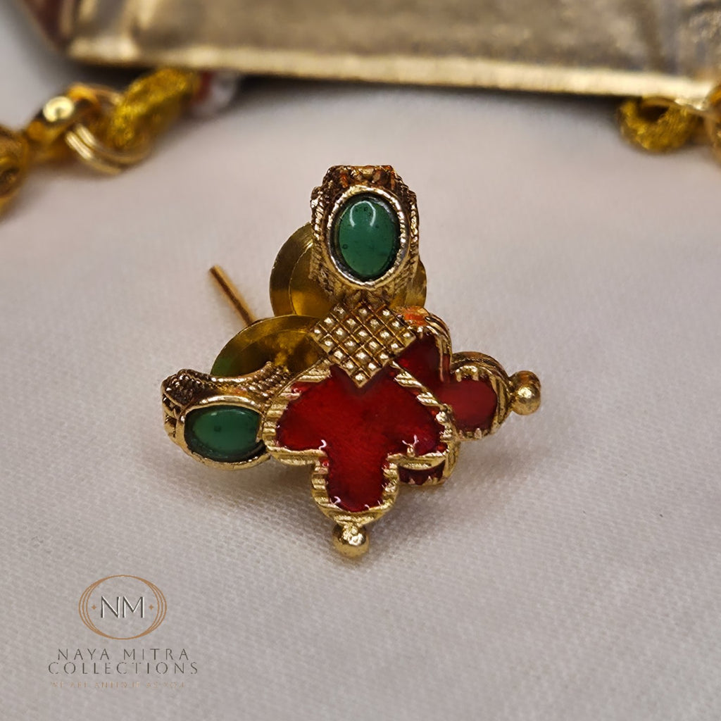 Premium Leaf Motif Palakka Necklace Set